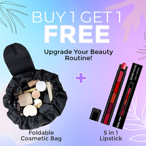 🔥HOT SALE 49% OFF🔥Ultimate Foldable Cosmetic Bag + Free 5 in 1 Lipstick