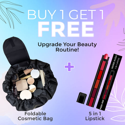 🔥HOT SALE 20% OFF🔥Ultimate Foldable Cosmetic Bag + Free 5 in 1 Lipstick