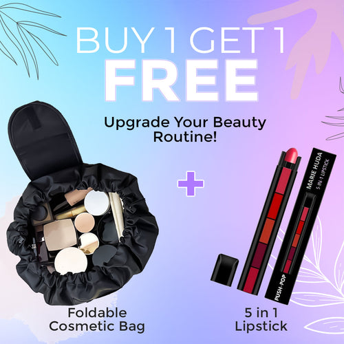 🔥Ultimate Foldable Cosmetic Bag + Free 5 in 1 Lipstick🔥