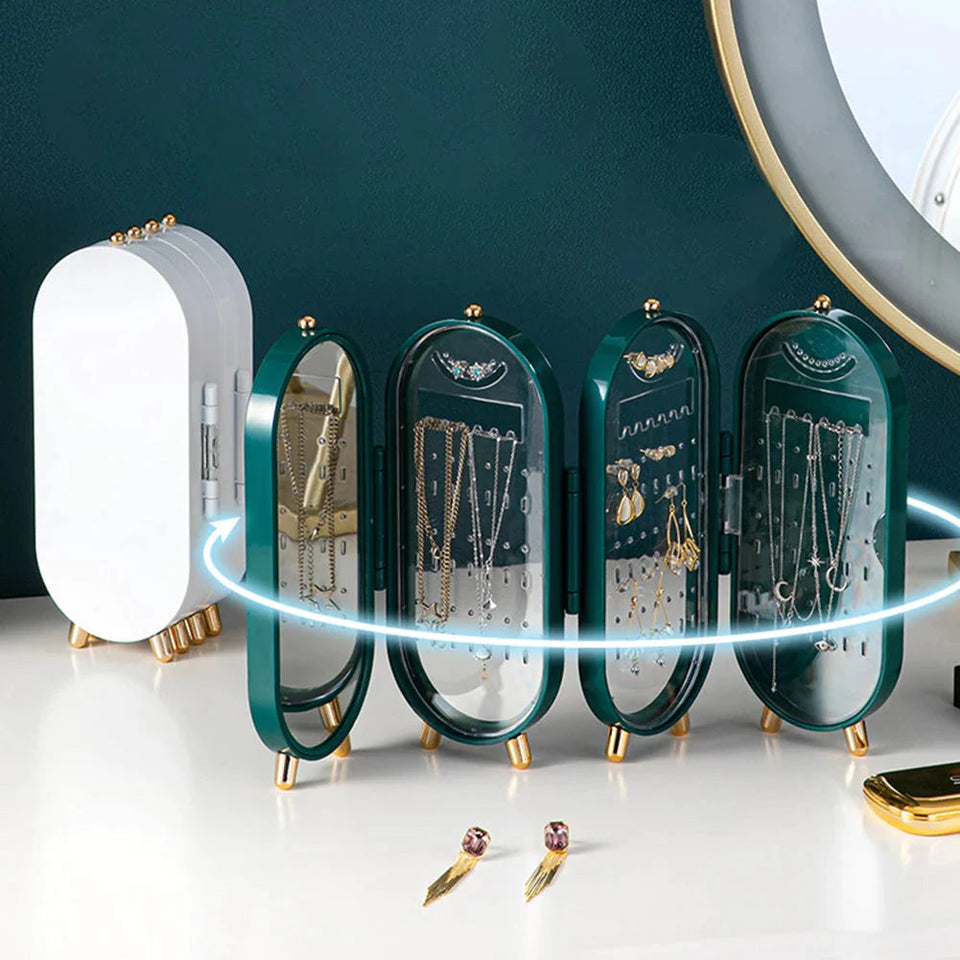 Foldable Jewelry Box Organizers With Mirror